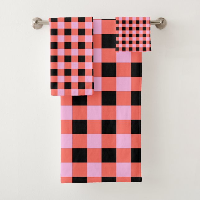 Patrón de Gingham negro rosado (In situ)