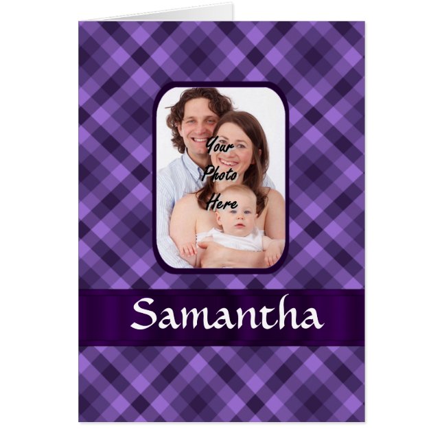 Patrón de gingham púrpura (Frente)