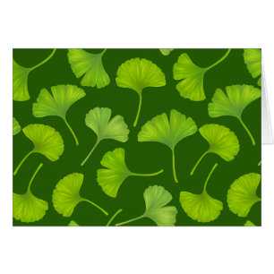 Patrón de Ginkgo en verde oscuro