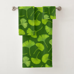 Patrón de Ginkgo en verde oscuro