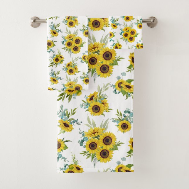 Patrón de girasol acuarela fresca de granja (In situ)