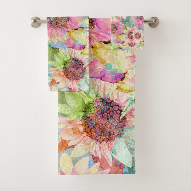 Patrón de girasol de acuarela romántica (In situ)