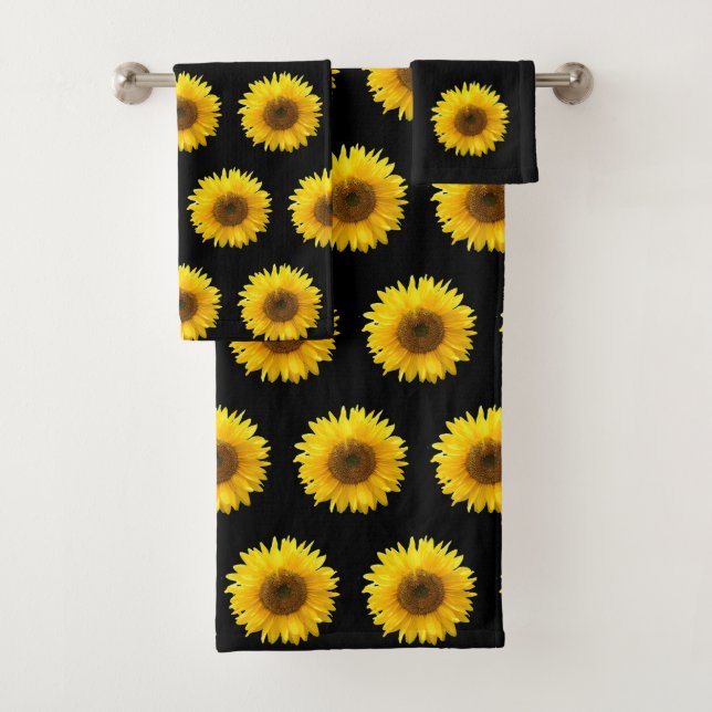 Patrón de girasol sobre negro (In situ)