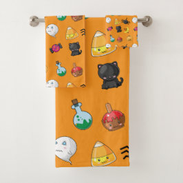 Patrón de Halloween con fondo naranja