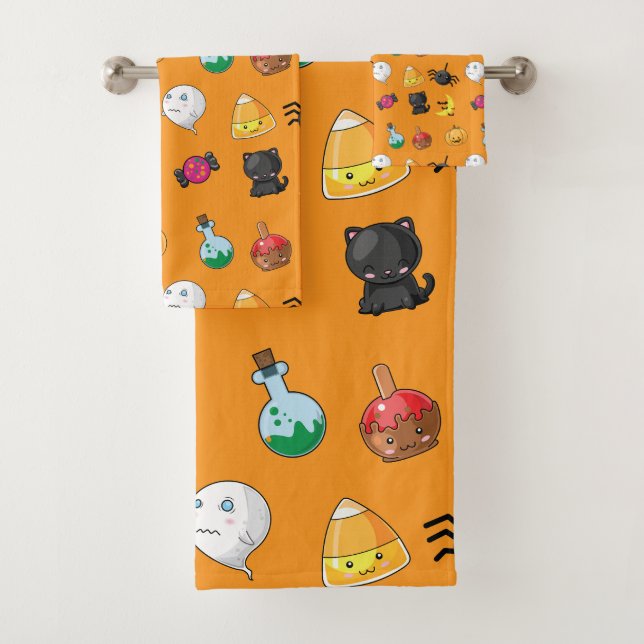 Patrón de Halloween con fondo naranja (In situ)