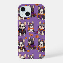 Patrón de halloween de Bulldog francés lindo