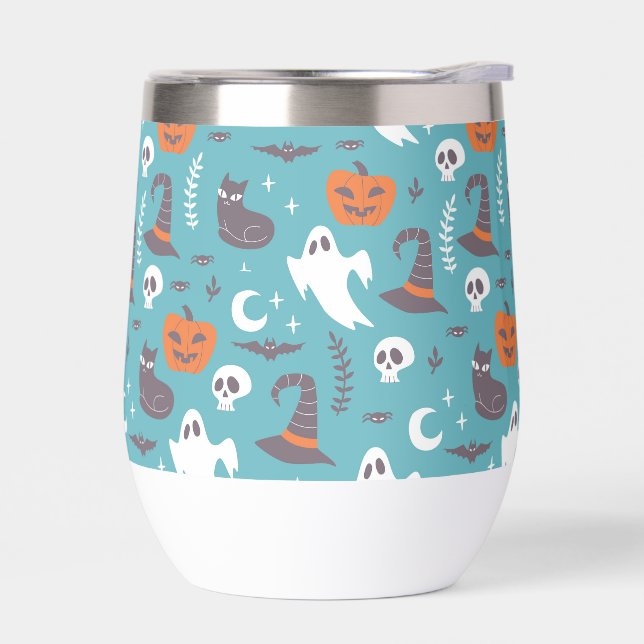 Patrón de Halloween de dibujos Verde azulados dive (Izquierdo)