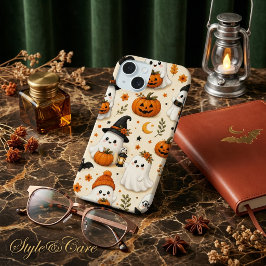 Patrón de Halloween de Fantasma y Calabaza Adorabl