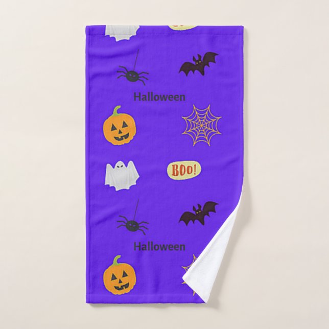 Patrón de Halloween en azul (Toalla de mano)