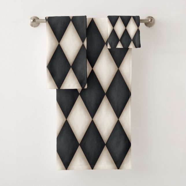 Patrón de Harlequin blanco y negro Elegante a cuad (In situ)