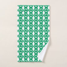 Patrón de hexágono blanco verde trébol