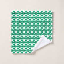 Patrón de Hexágono Blanco Verde Trébol