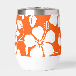 PATRON DE HIBISCO (HULA) HAWAIANO EN NARANJA
