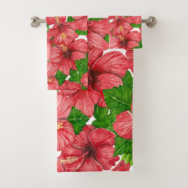 Patrón de hibiscos rojos II (In situ)