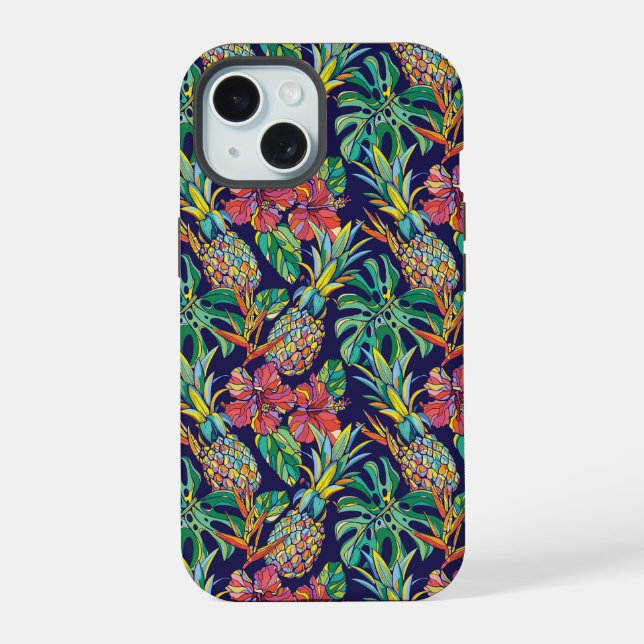 Patrón de hibiscus de piña tropical (Reverso )