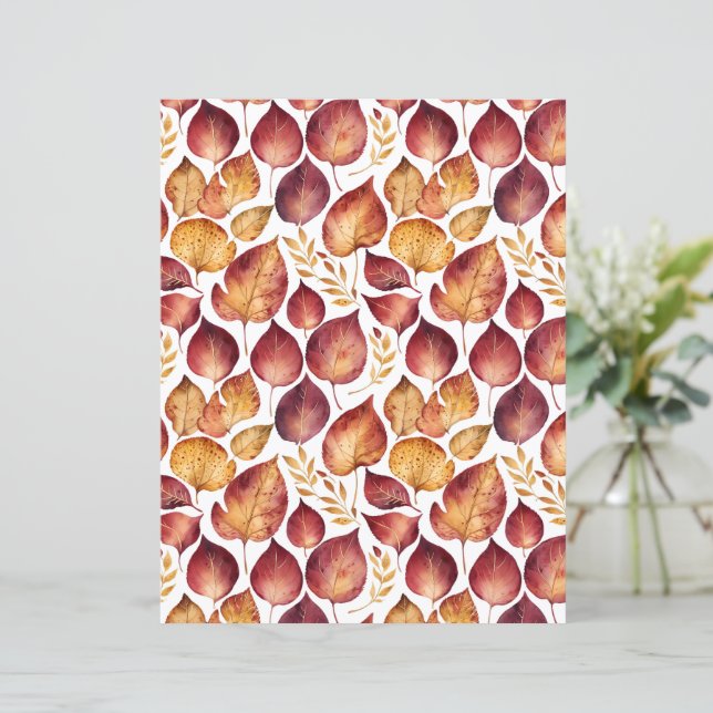 Patrón de hoja de oro y borgoña (Anverso de pie)