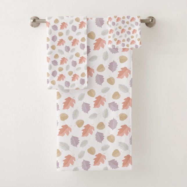 Patrón de Hoja de Otoño en Pastel Suave | Otoño Mi (In situ)
