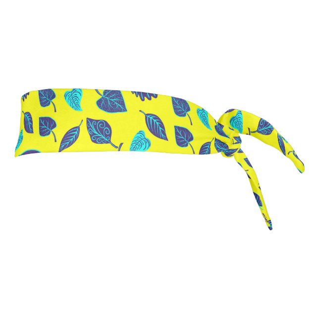 Patrón de hoja tropical amarillo brillante (Girar 90)
