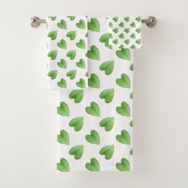 Patrón de hoja verde moderno sobre blanco (In situ)