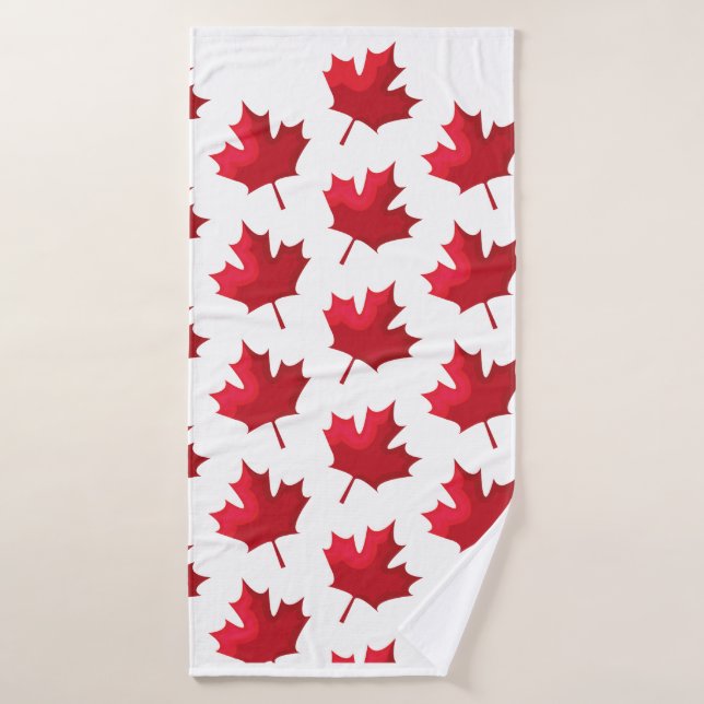 Patrón de hojas de arce para Canadá en blanco  (Toalla de baño)