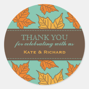 Patrón de hojas de arce Pegatinas de matrimonio fa