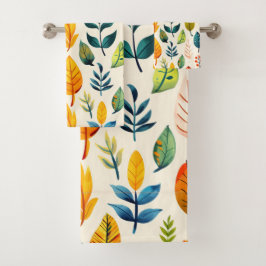 Patrón de hojas de autus coloridas