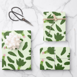 Patrón de hojas de espinacas verdes