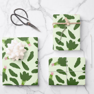 Patrón de hojas de espinacas verdes