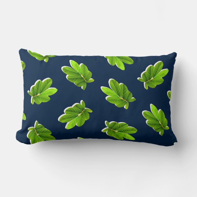 Patrón de hojas de la almohada lumbar trópica (Anverso)