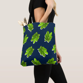 Patrón de hojas de la bolsa de tote tropical