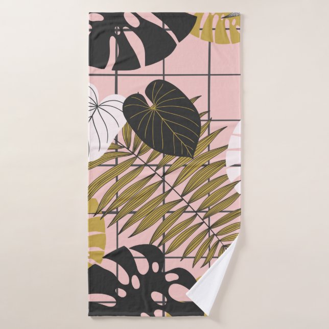 Patrón de hojas de palma tropicales de verano (Toalla de baño)