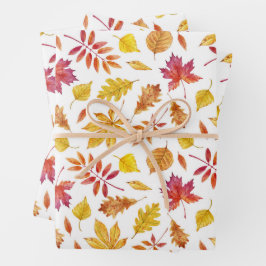 Patrón de hojas otoñales rusticas de acuarela