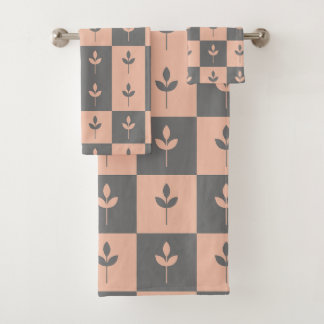 Patrón de hojas repetidas modernas rosa y gris