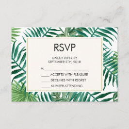 Patrón de hojas tropicales Boda RSVP