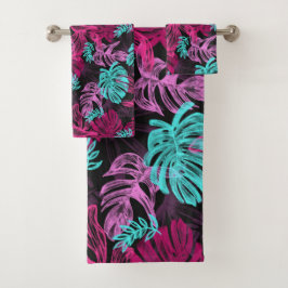 Patrón de hojas tropicales coloridas