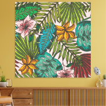 Patrón de Hojas Tropicales - Decoración Floral Boh