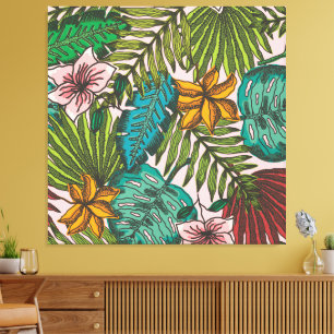 Patrón de Hojas Tropicales - Decoración Floral Boh