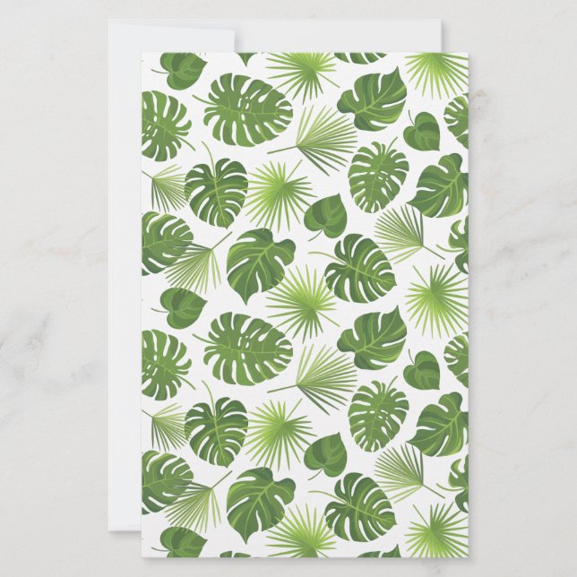 Patrón de hojas tropicales verdes y elegantes (Anverso)