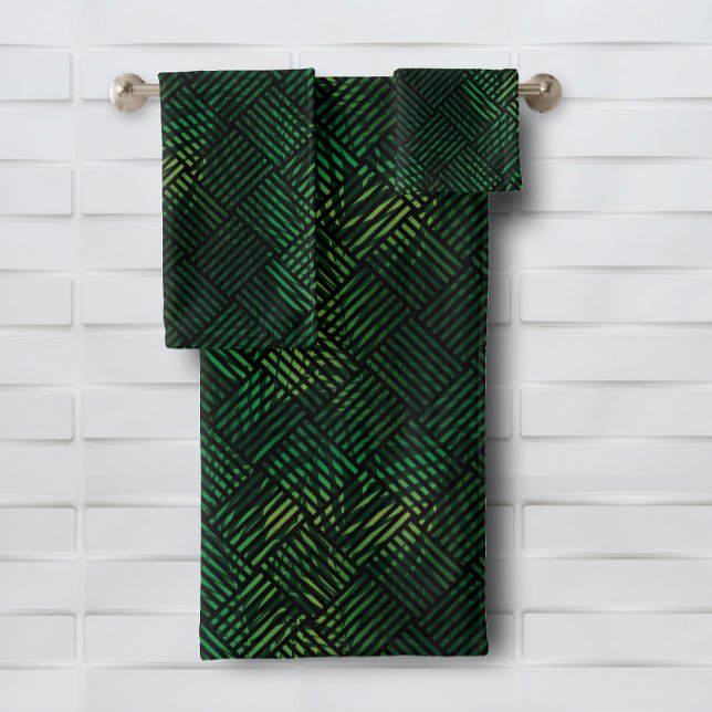 Patrón de hojas verdes tropicales (Tropical Green Leaves Pattern Bath Towel Set (white on the reverse side), buy separate pieces, too.)