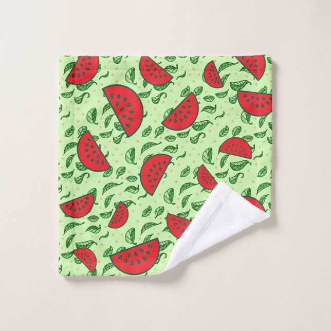 Patrón de hojas y sandías (Toallita)