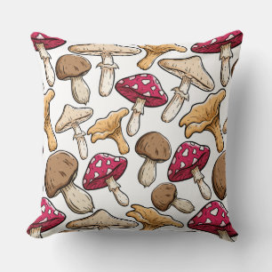 Patrón de hongos almohadas de lanzamiento