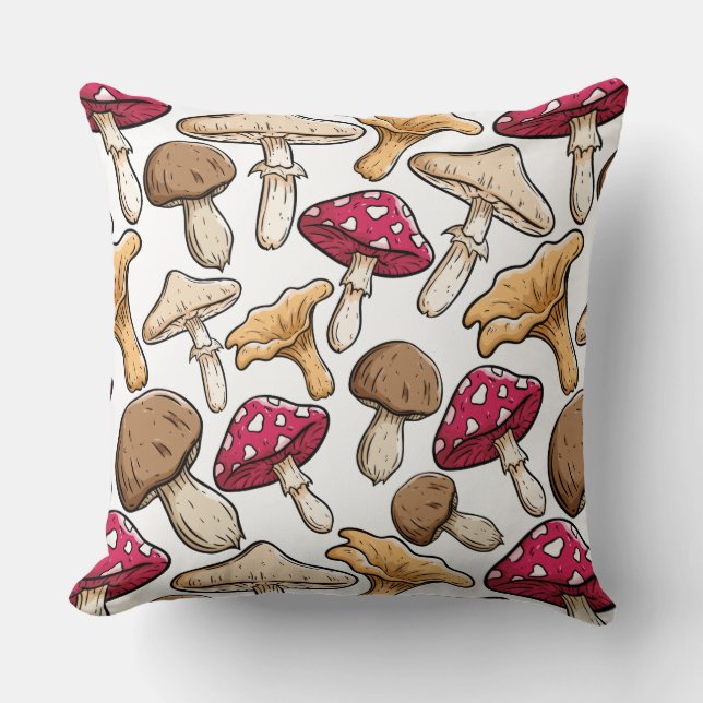 Patrón de hongos almohadas de lanzamiento (Anverso)