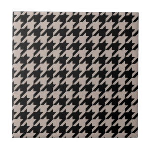 patrón de houndstoth negro y azulejo crema