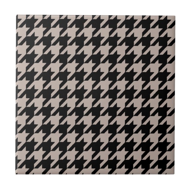 patrón de houndstoth negro y azulejo crema (Frente)