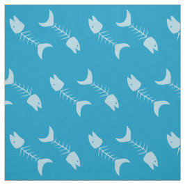Patrón de huesos de pescado Tela azul