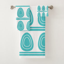 Patrón de Huevos de Pascua Feliz Azul Moderno