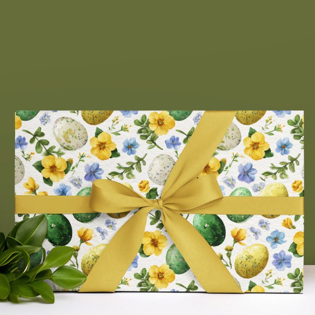 Patrón de Huevos y Flores | Papel de Regalo de Pas (Subido por el creador)