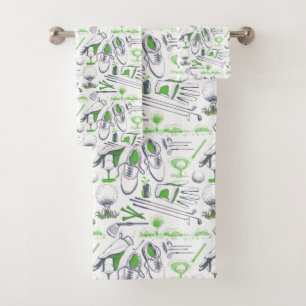 Patrón de iconos de golf verde
