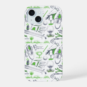Patrón de iconos de golf verdes