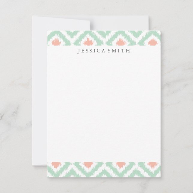 Patrón de ikat de diamantes de maíz de menta (Anverso)